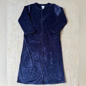 Softies Serenity Stretched Shear Mink Zip-Up Robe Size S/M Velour Soft Cozy